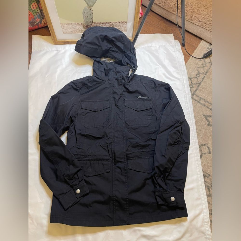 Eddie Bauer size Xsmall black weatherEdge rain jacket